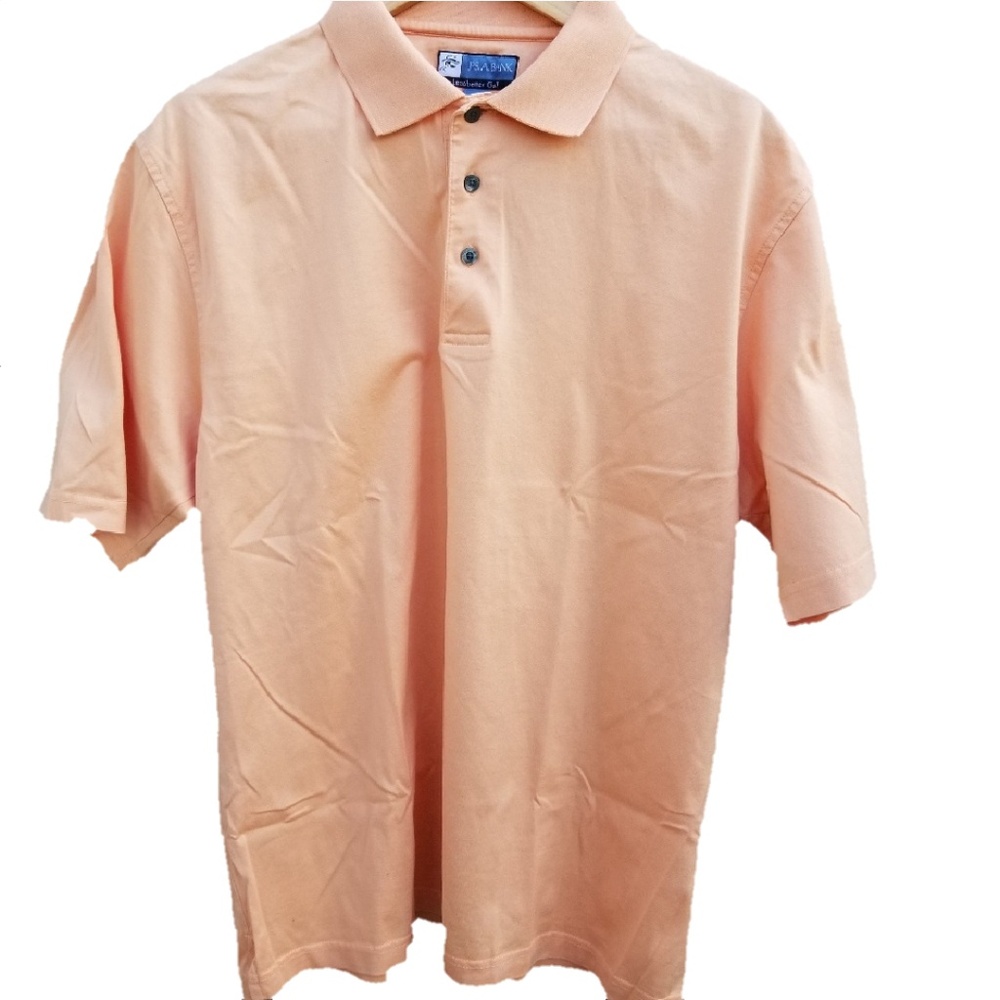 JOS A. BANK Polo Shirt Peach Size Medium